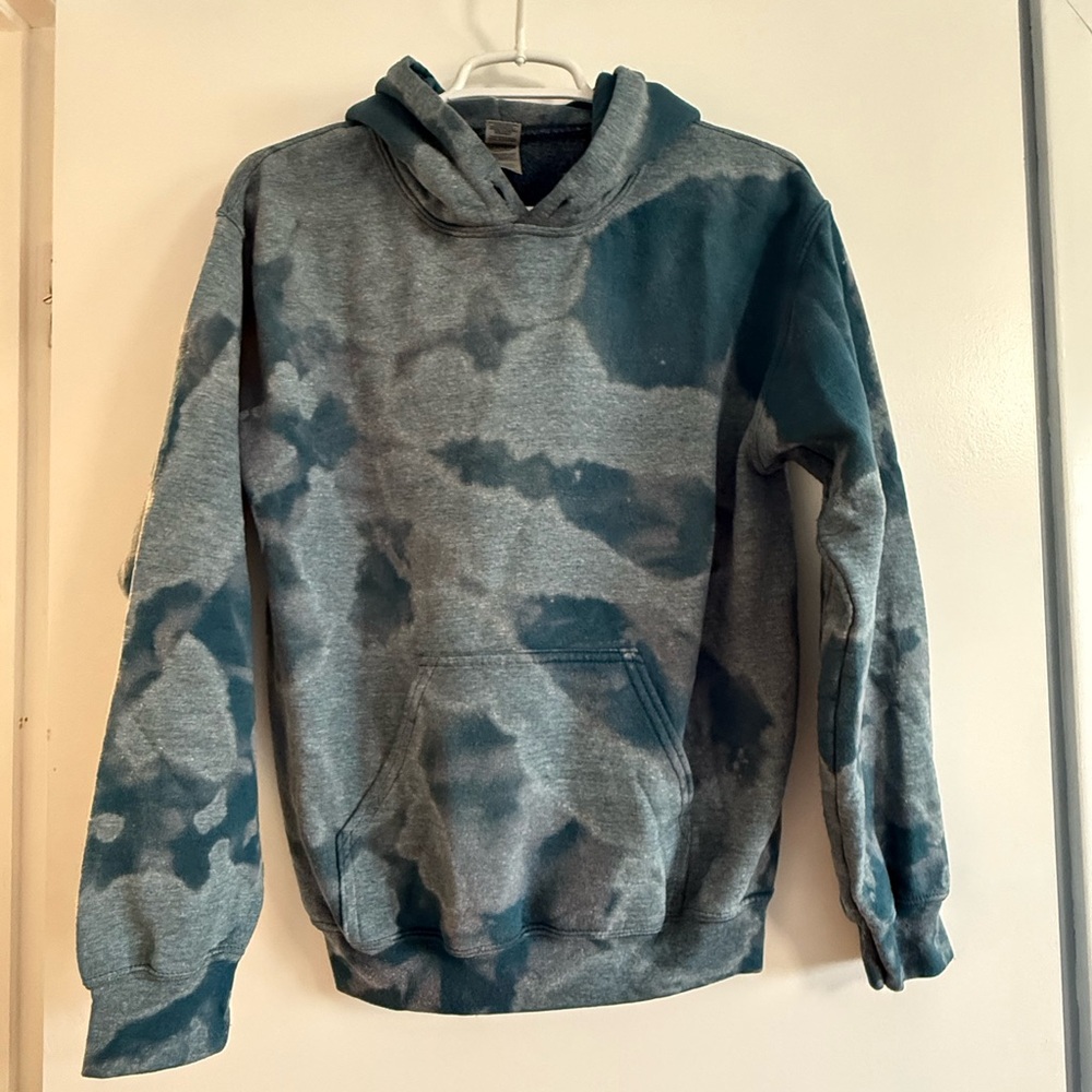 Gildan Blue Bleach Dyed Hoodie